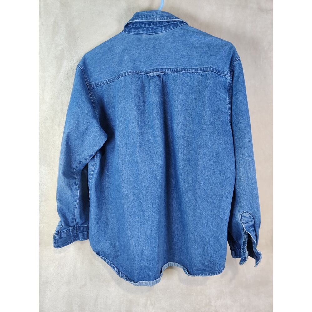 Premier International Women's Denim Jean Jacket Size Medium Embroidered Floral - Picture 3 of 3